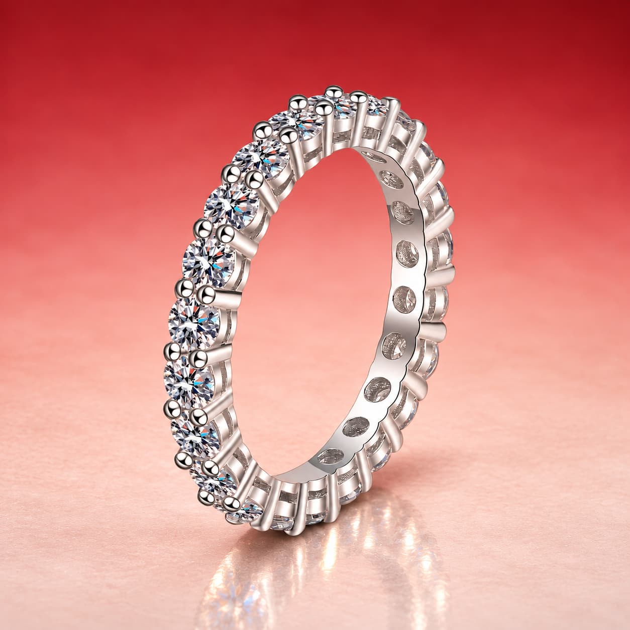 Pavé Eternity Band Ring — 925 Sterling Silver — image 1