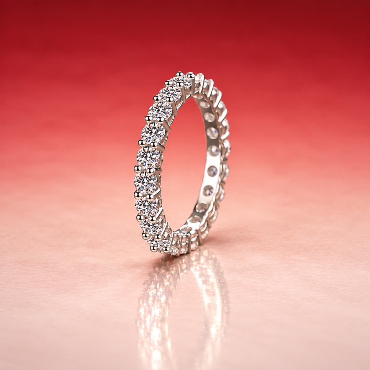 Pavé Eternity Band Ring — 925 Sterling Silver — image 3