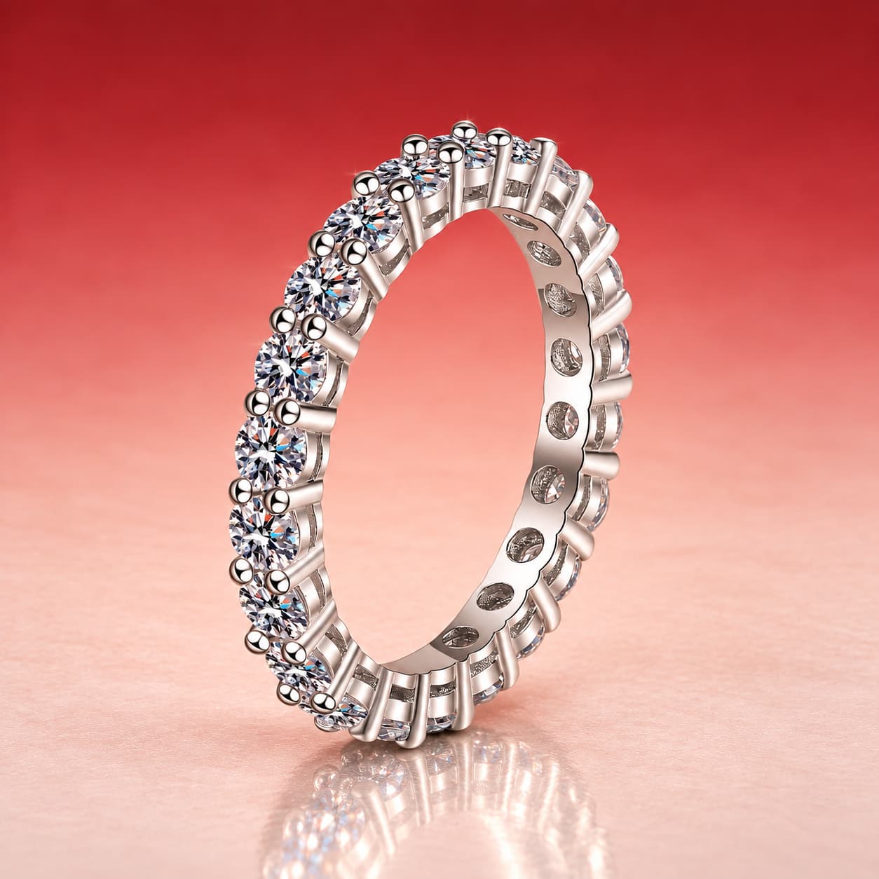Pavé Eternity Band Ring — 925 Sterling Silver — image 4
