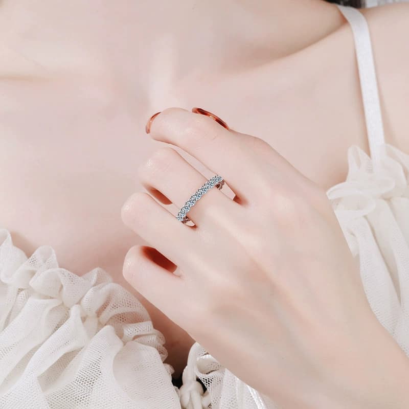 Pavé Eternity Band Ring — 925 Sterling Silver — image 2