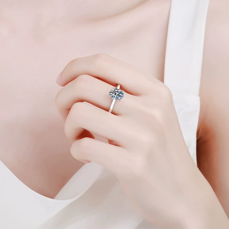 Oval Solitaire Ring — 925 Sterling Silver — image 2