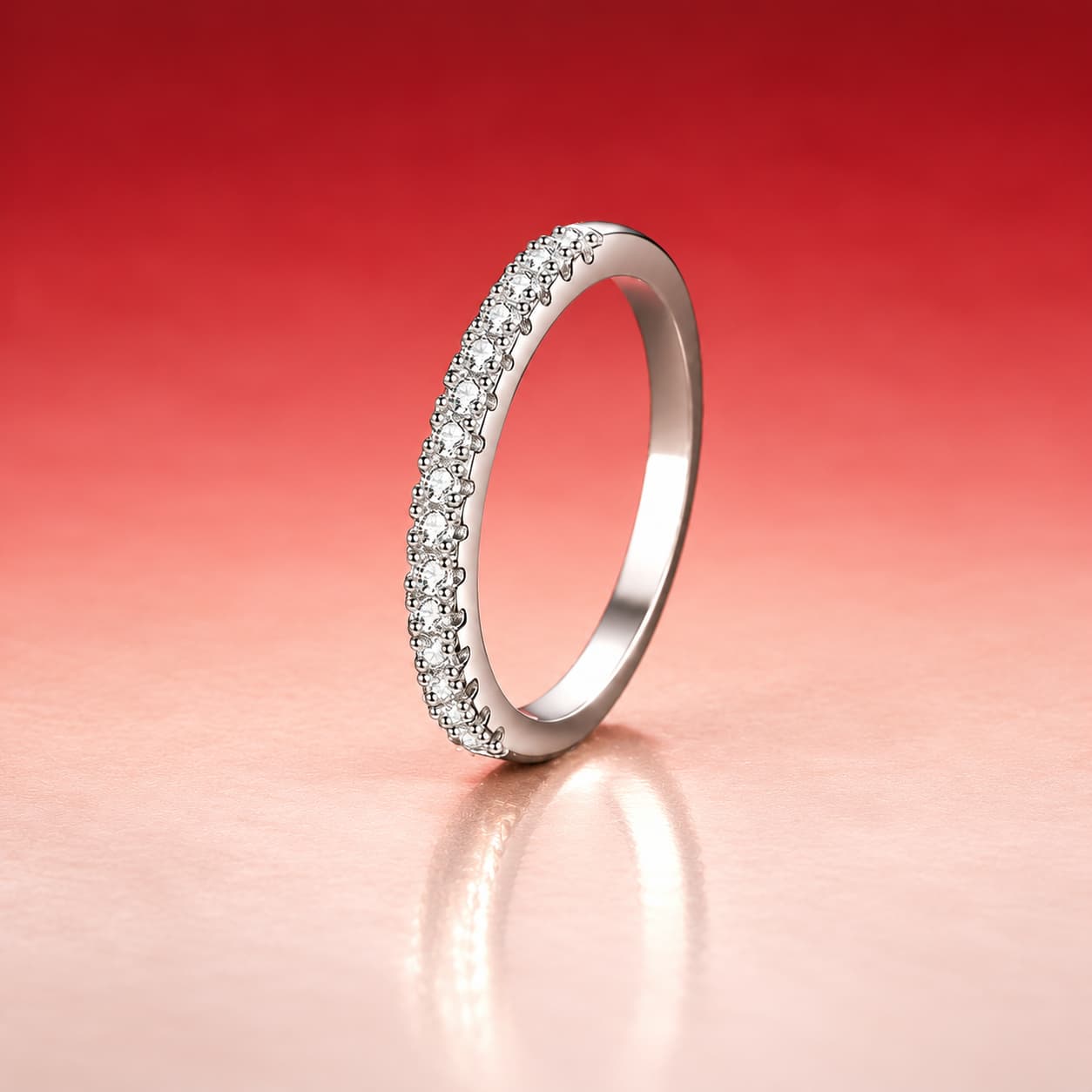 Pavé Stackable Band Ring — 925 Sterling Silver — image 1