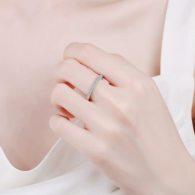 Pavé Stackable Band Ring — 925 Sterling Silver — image 2