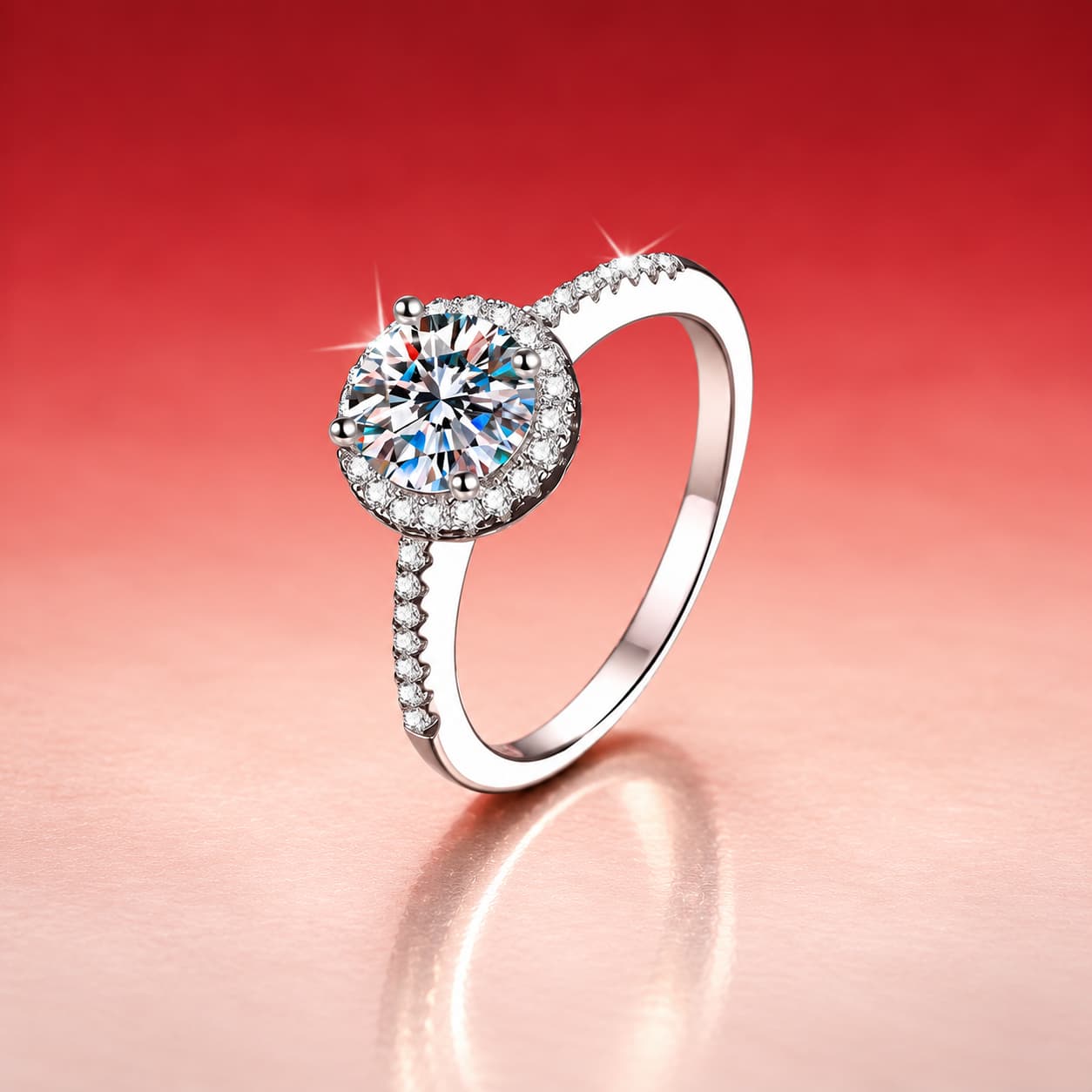 Round Halo Pavé Ring — 925 Sterling Silver — image 1