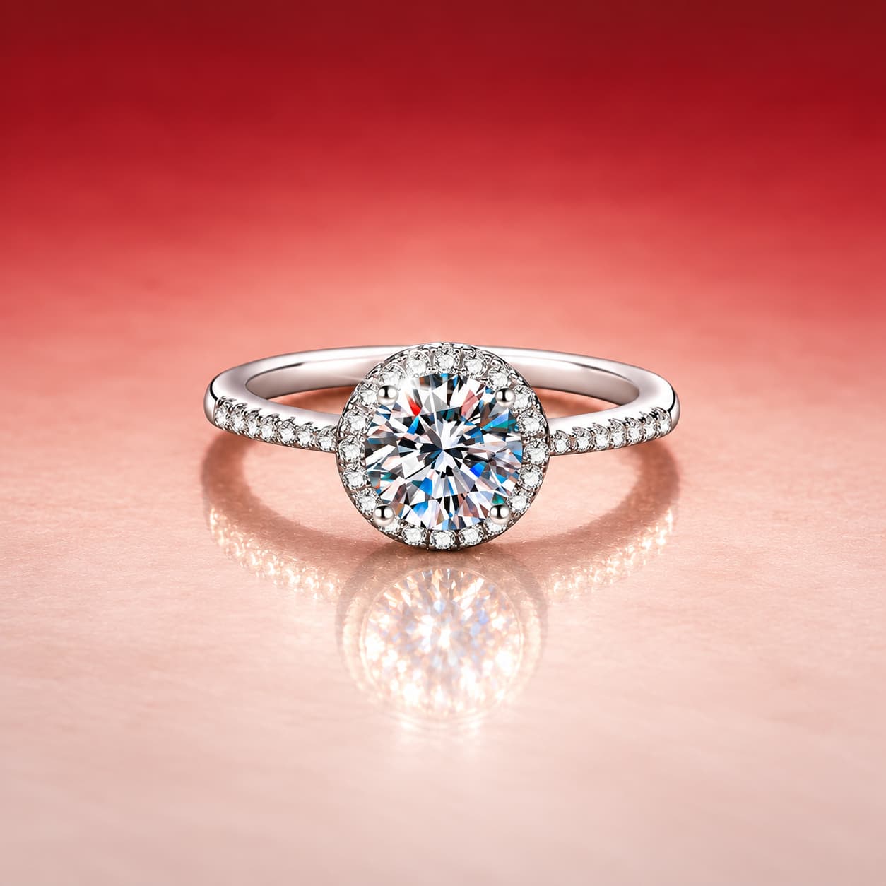 Round Halo Pavé Ring — 925 Sterling Silver — image 3