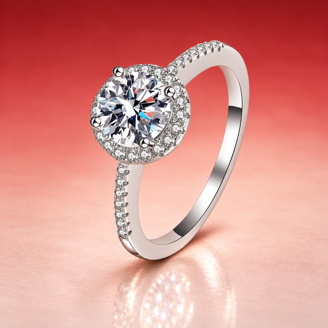 Round Halo Pavé Ring — 925 Sterling Silver — image 4
