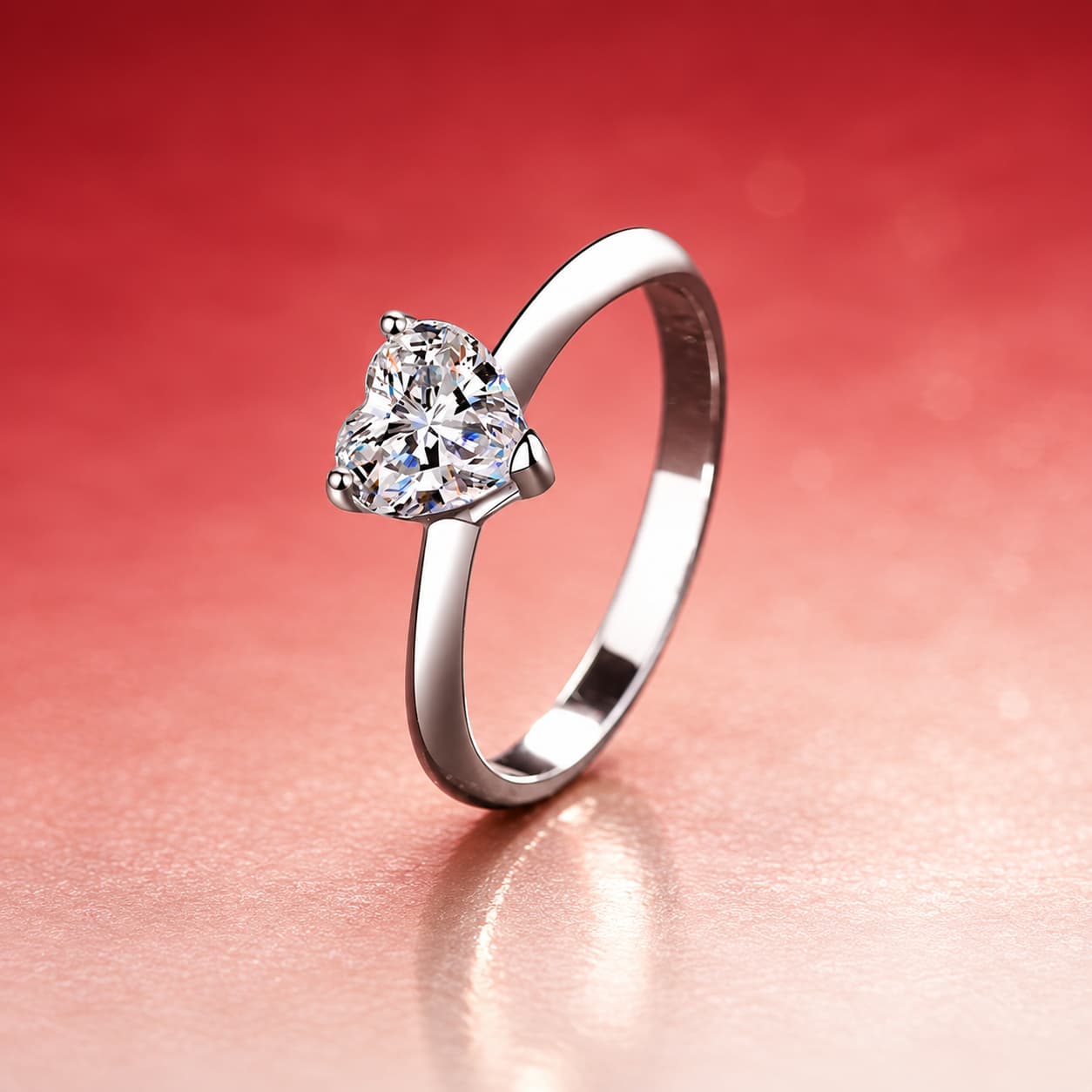 Heart-Cut Solitaire Ring — 925 Sterling Silver — image 3