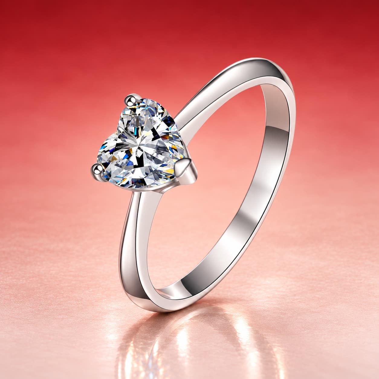Heart-Cut Solitaire Ring — 925 Sterling Silver — image 4