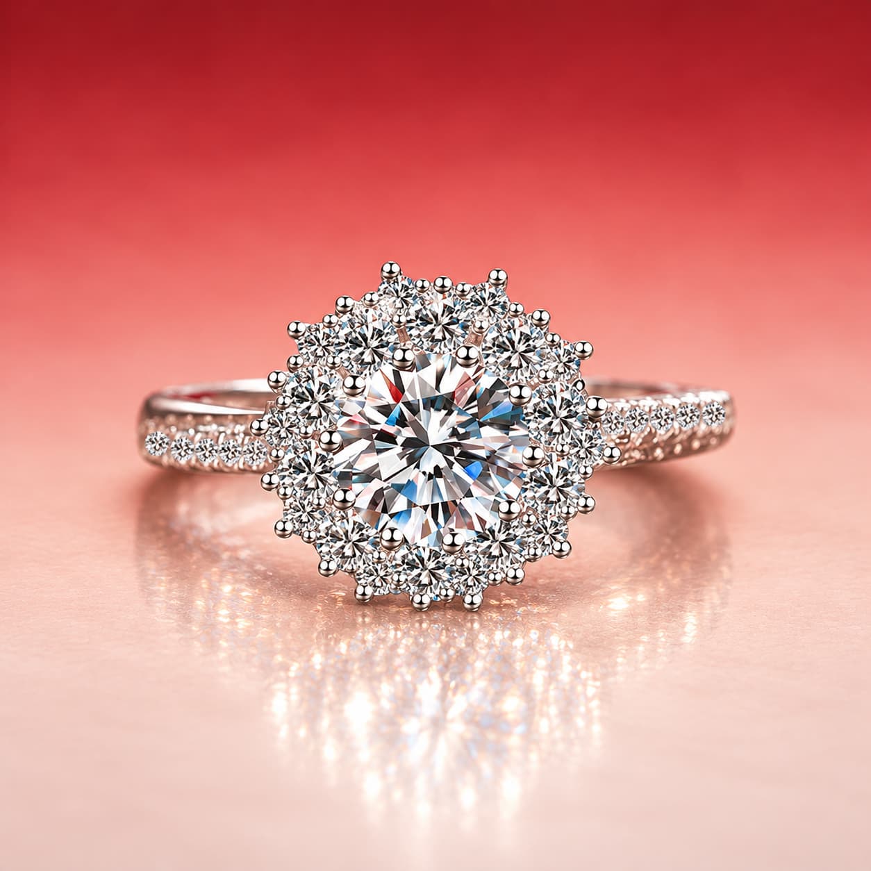 Sunburst Cluster Ring — 925 Sterling Silver — image 3