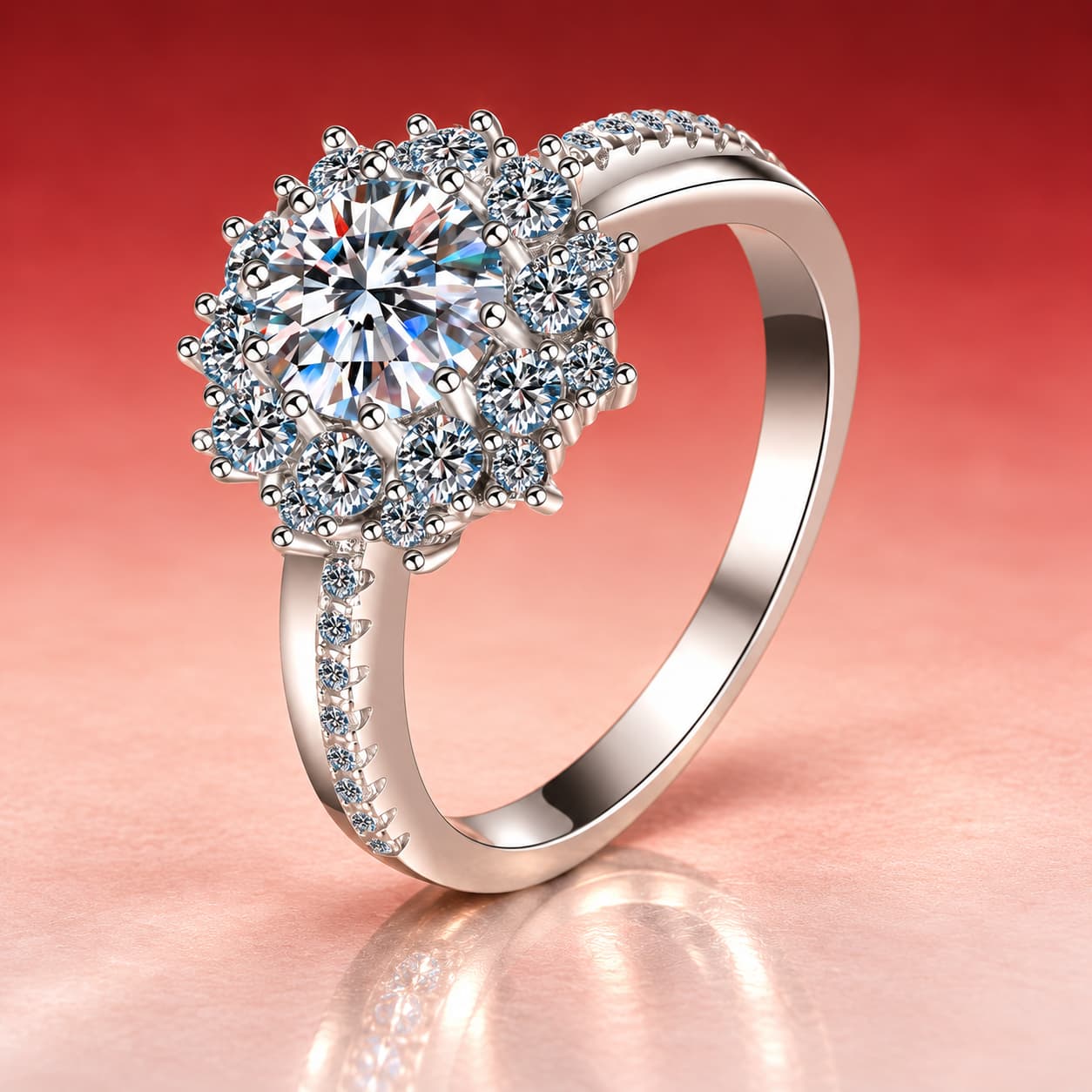 Sunburst Cluster Ring — 925 Sterling Silver — image 4