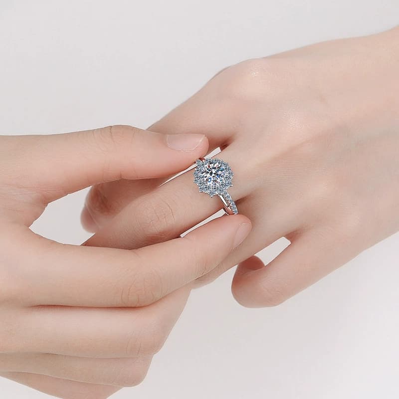 Sunburst Cluster Ring — 925 Sterling Silver — image 2