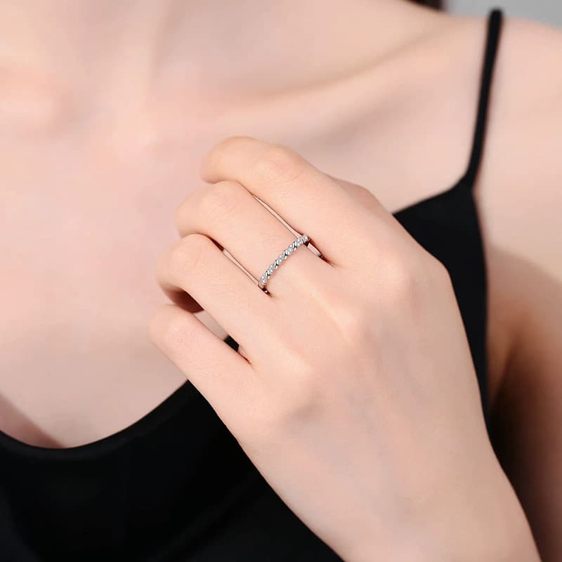 Twisted Pavé Band Ring — 925 Sterling Silver — image 2