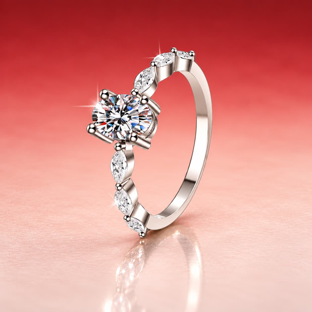 Raised Halo Solitaire Ring — 925 Sterling Silver — image 1