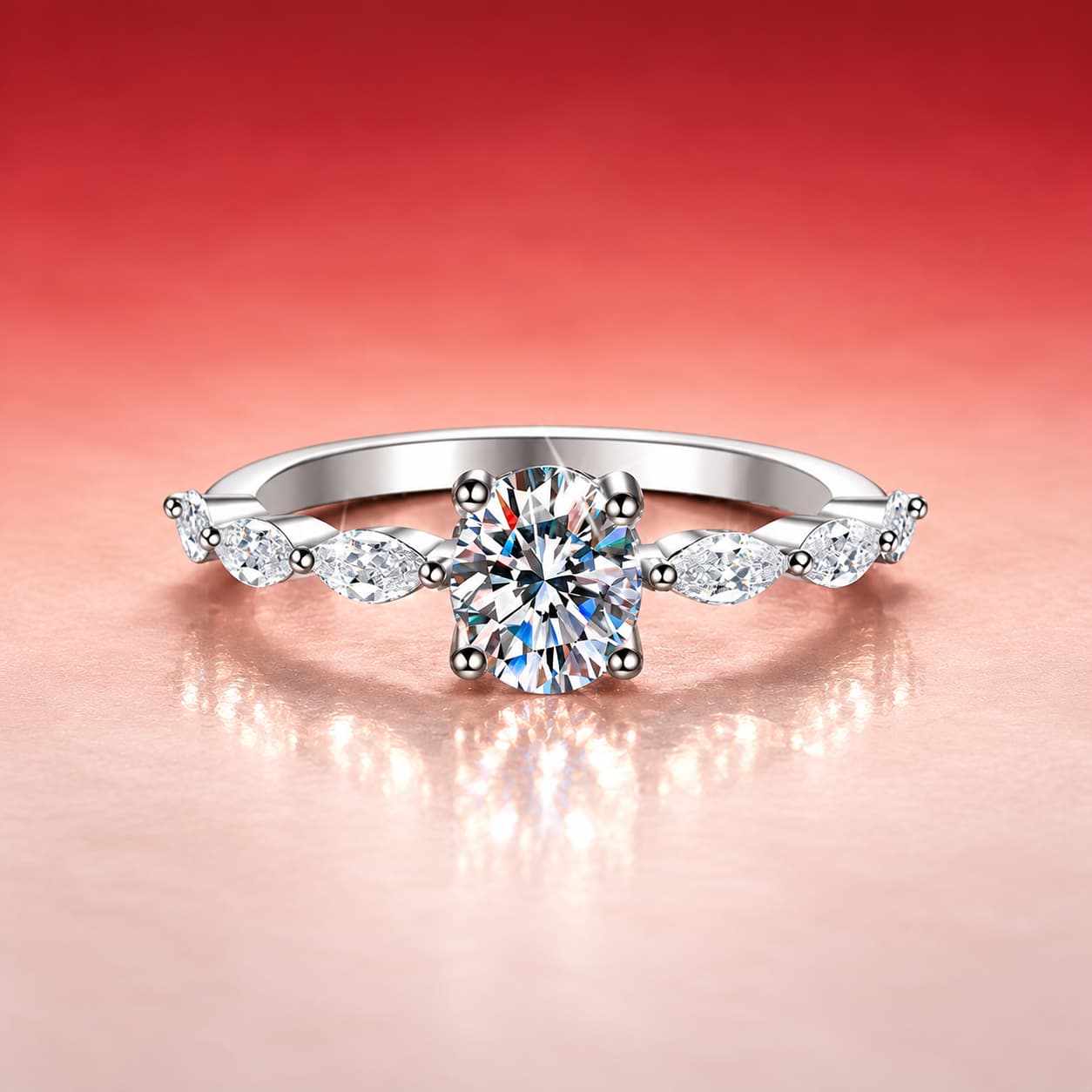 Raised Halo Solitaire Ring — 925 Sterling Silver — image 3