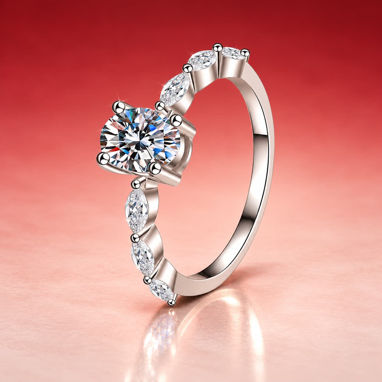 Raised Halo Solitaire Ring — 925 Sterling Silver — image 4