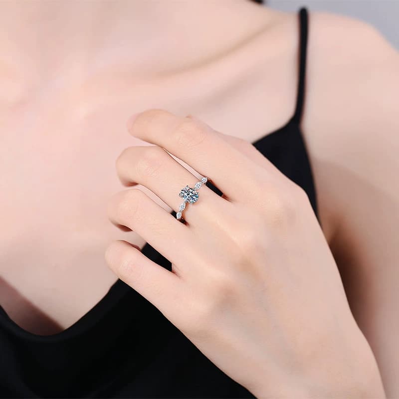 Raised Halo Solitaire Ring — 925 Sterling Silver — image 2