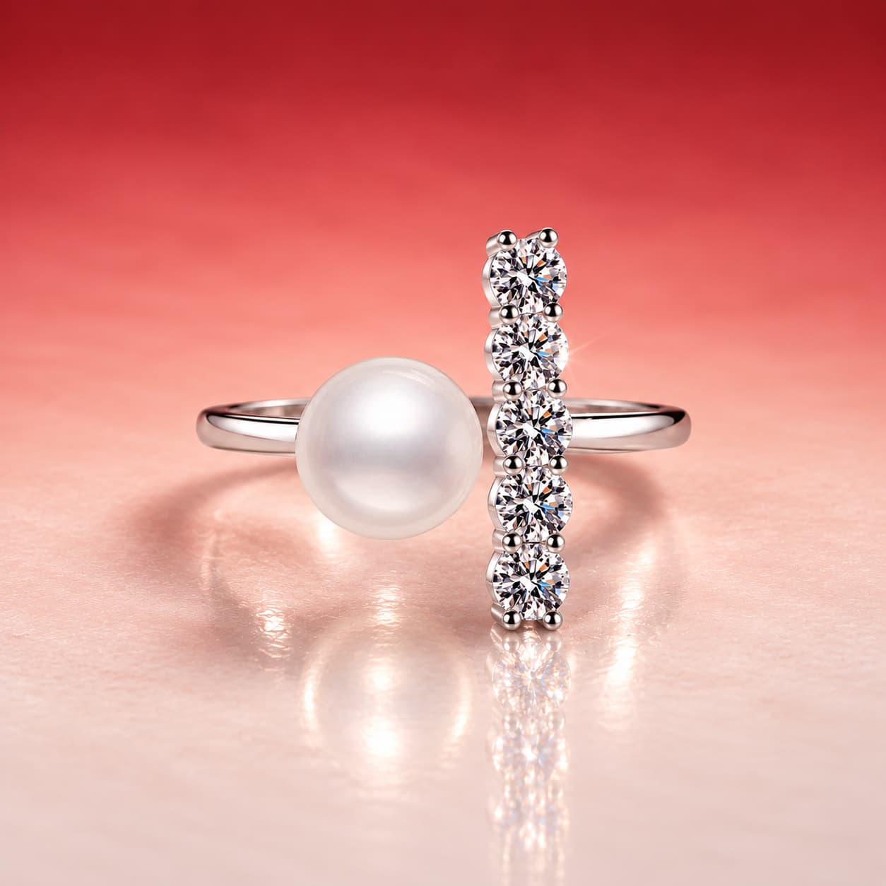 Pearl-and-Stone Accent Ring — 925 Sterling Silver — image 3