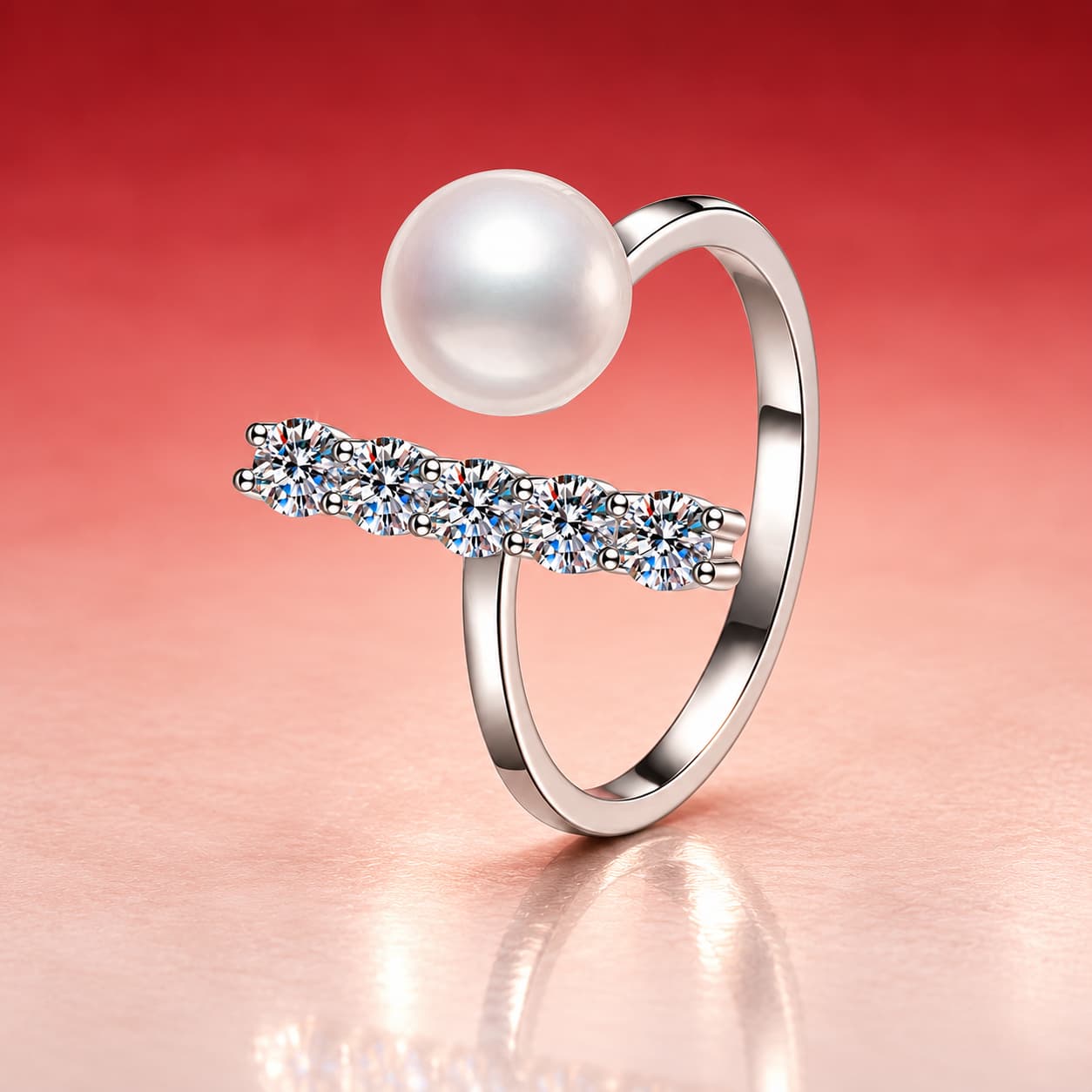 Pearl-and-Stone Accent Ring — 925 Sterling Silver — image 4