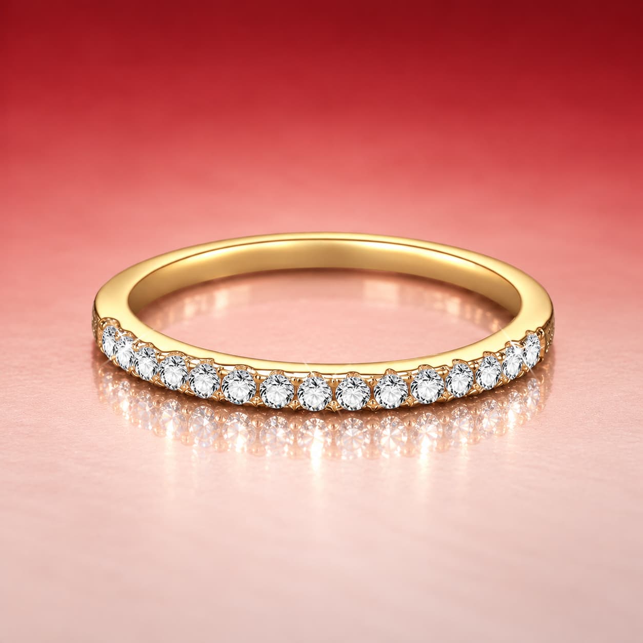 Sol Series · Gold-Tone Pavé Band Ring — 925 Sterling Silver — image 1