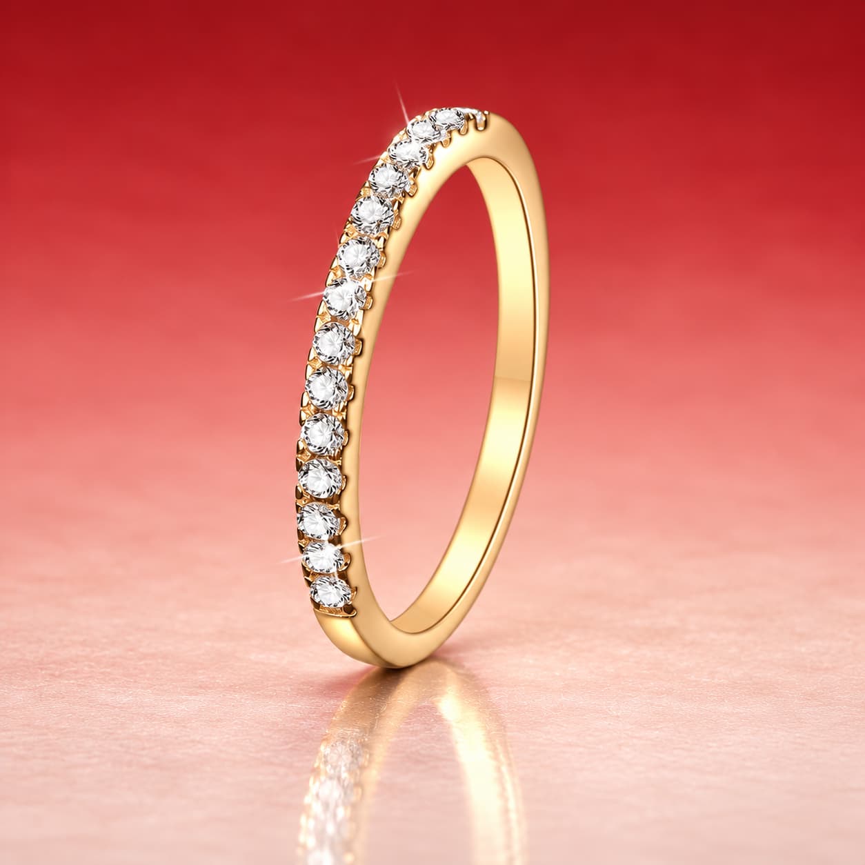 Sol Series · Gold-Tone Pavé Band Ring — 925 Sterling Silver — image 3