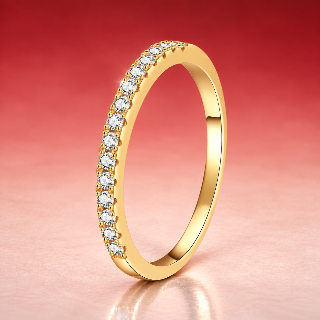 Sol Series · Gold-Tone Pavé Band Ring — 925 Sterling Silver — image 4