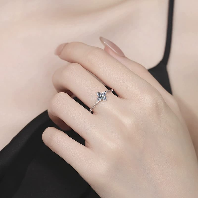Clover Chain Ring — 925 Sterling Silver — image 2