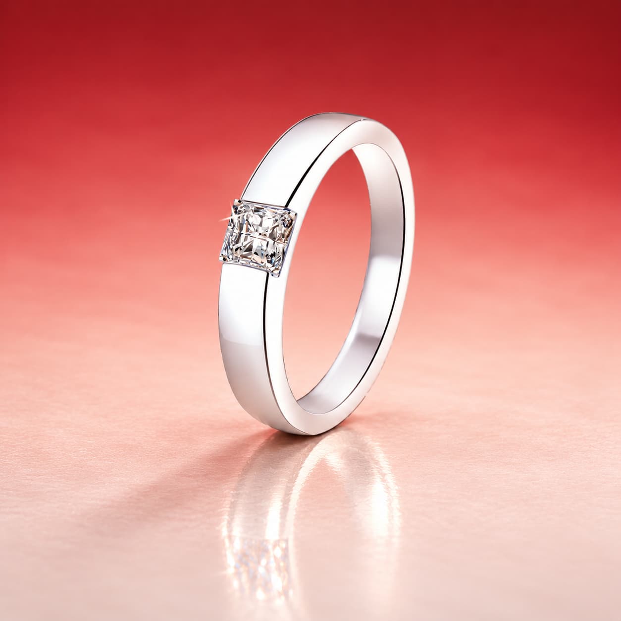 Geometric Couple Band Ring — 925 Sterling Silver — image 1