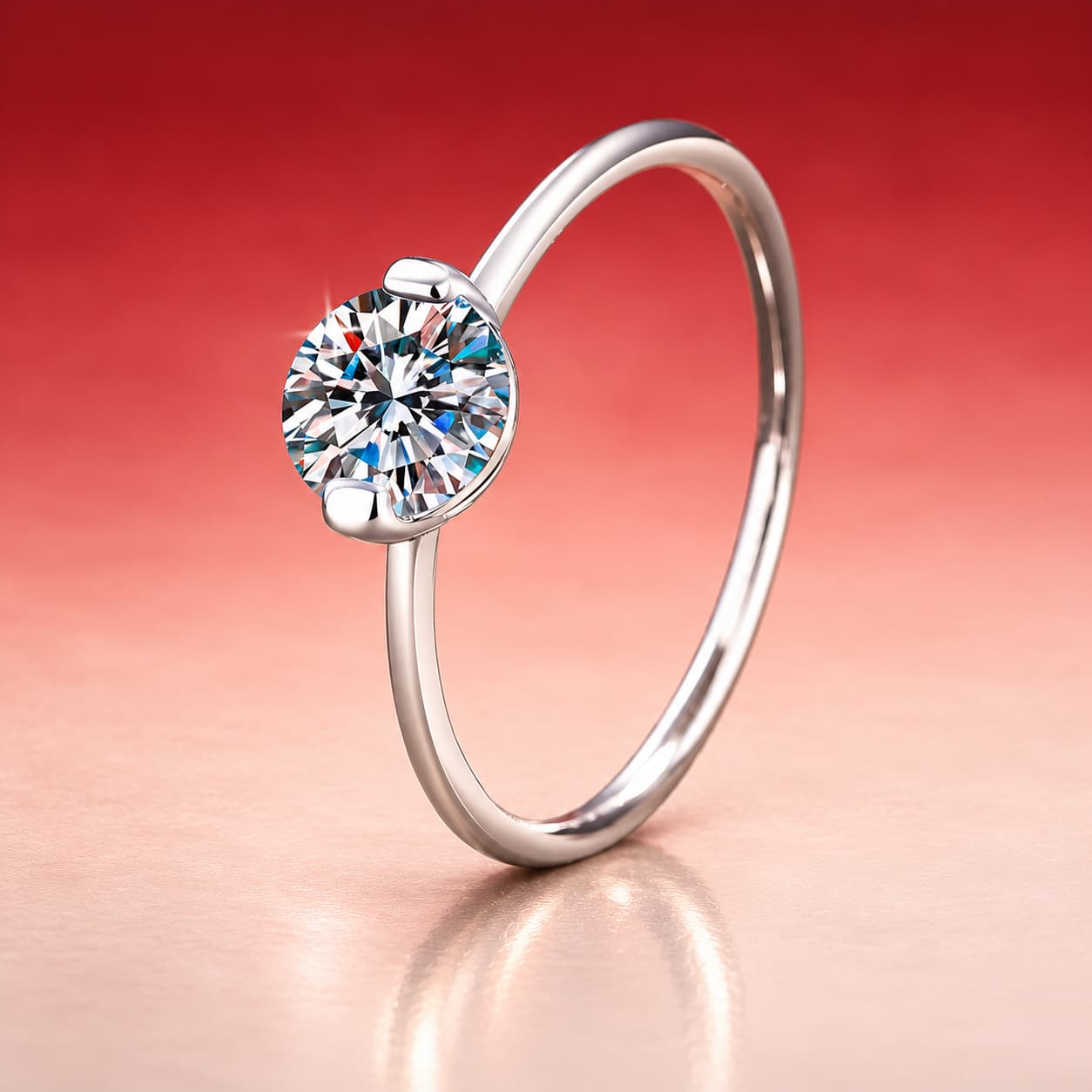 Opposing-Prong Solitaire Ring — 925 Sterling Silver — image 1