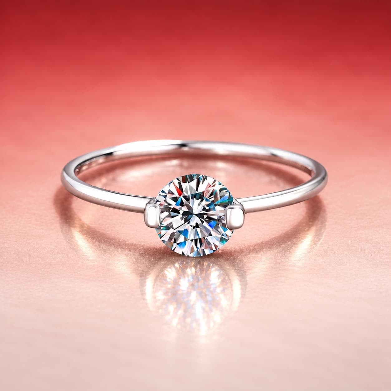 Opposing-Prong Solitaire Ring — 925 Sterling Silver — image 3