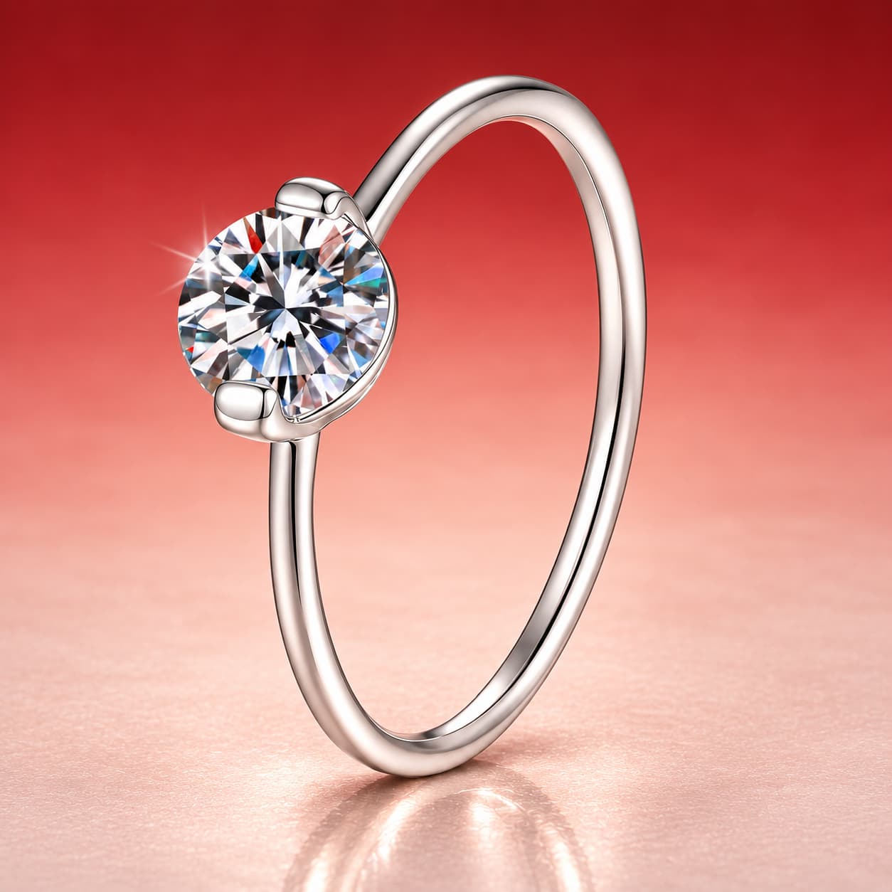 Opposing-Prong Solitaire Ring — 925 Sterling Silver — image 4