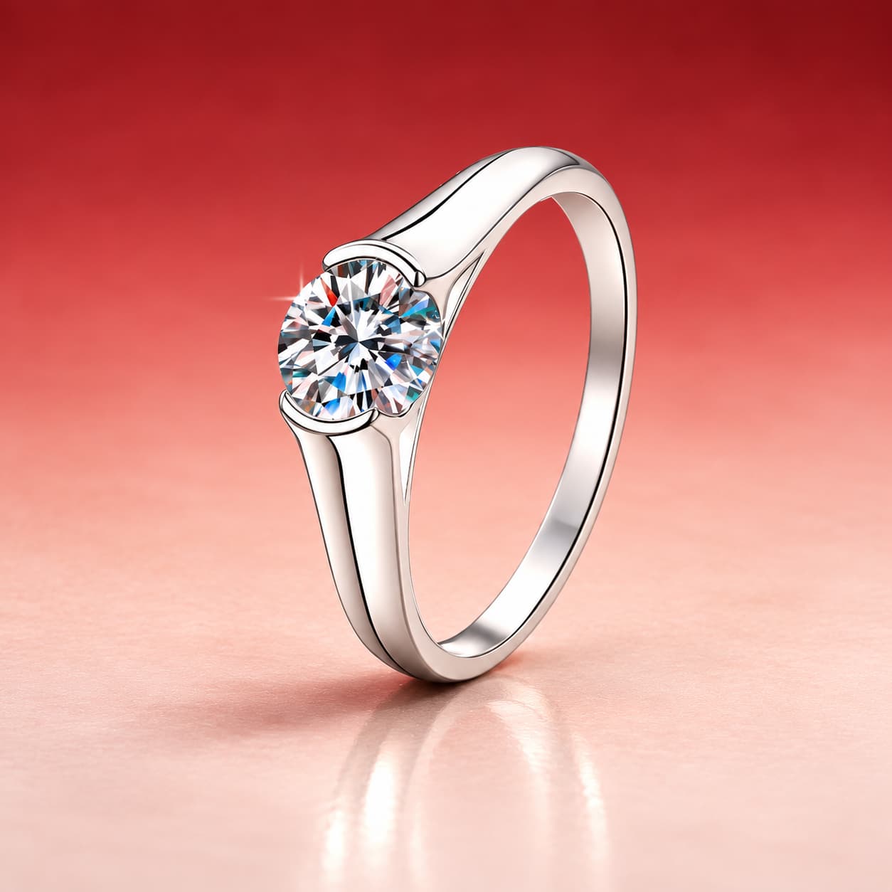 Solitaire Shoulder Ring — 925 Sterling Silver — image 1