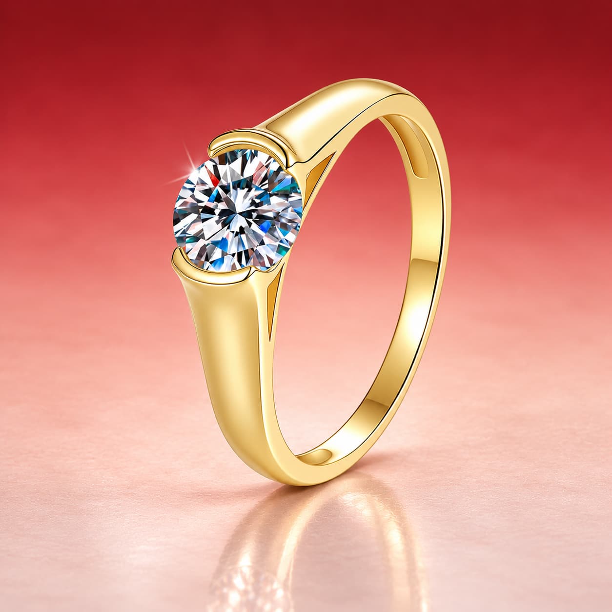 Solitaire Shoulder Ring — 925 Sterling Silver — image 3