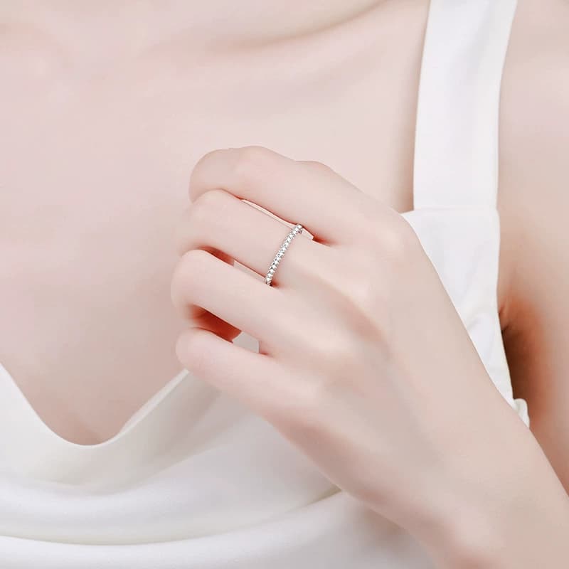 Half-Eternity Band Ring — 925 Sterling Silver — image 2