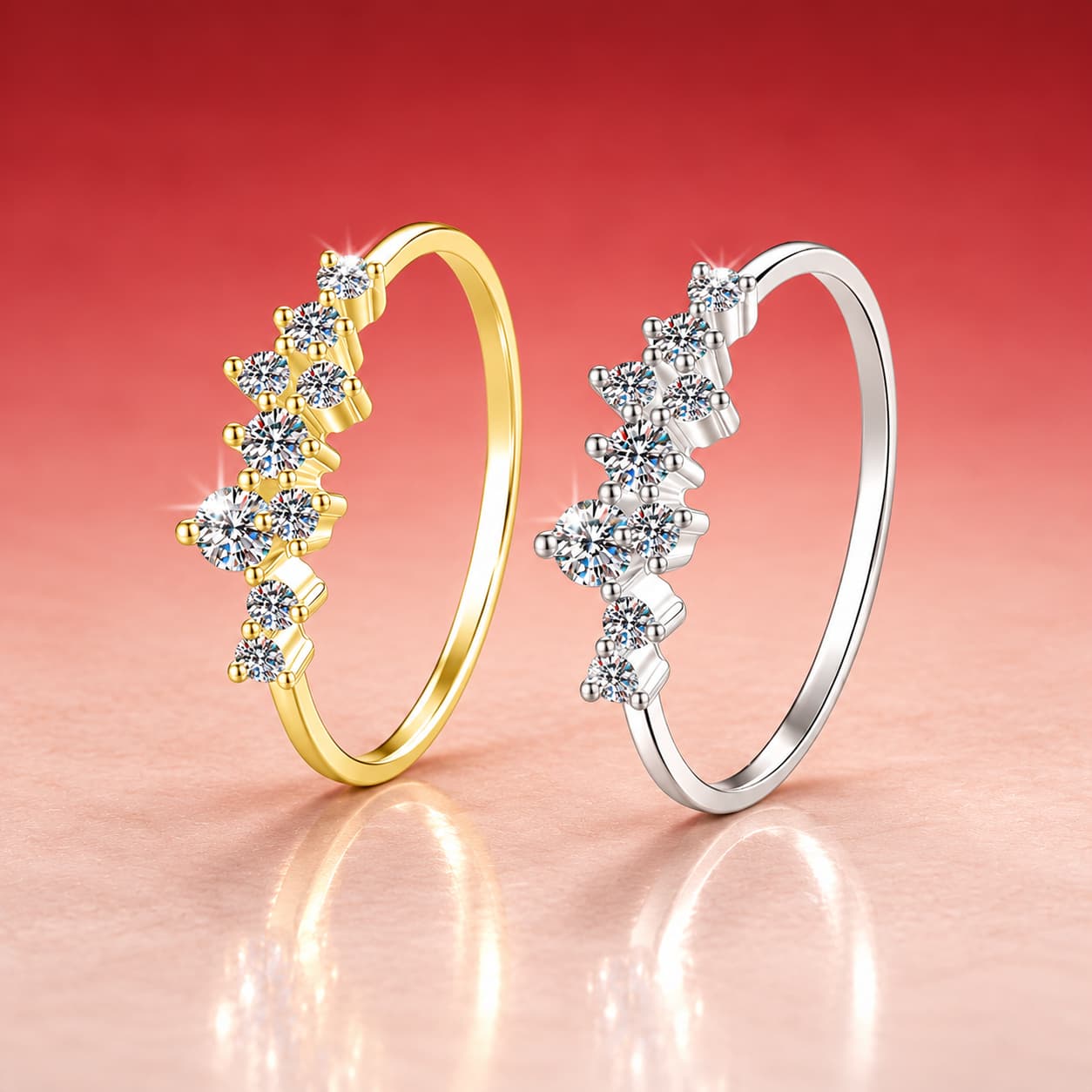 Sol Series · Cluster Pavé Band Ring — 925 Sterling Silver — image 1
