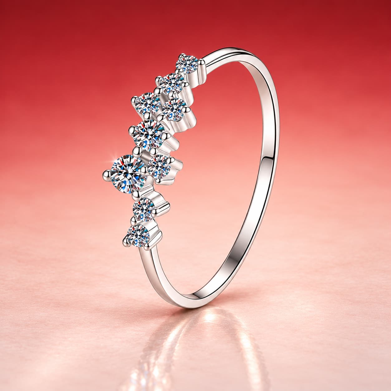 Sol Series · Cluster Pavé Band Ring — 925 Sterling Silver — image 4