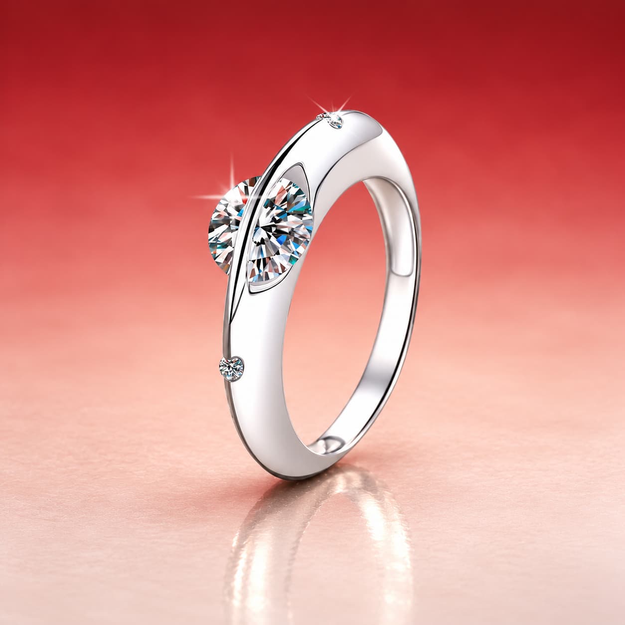 Orbit Solitaire Ring — 925 Sterling Silver — image 1