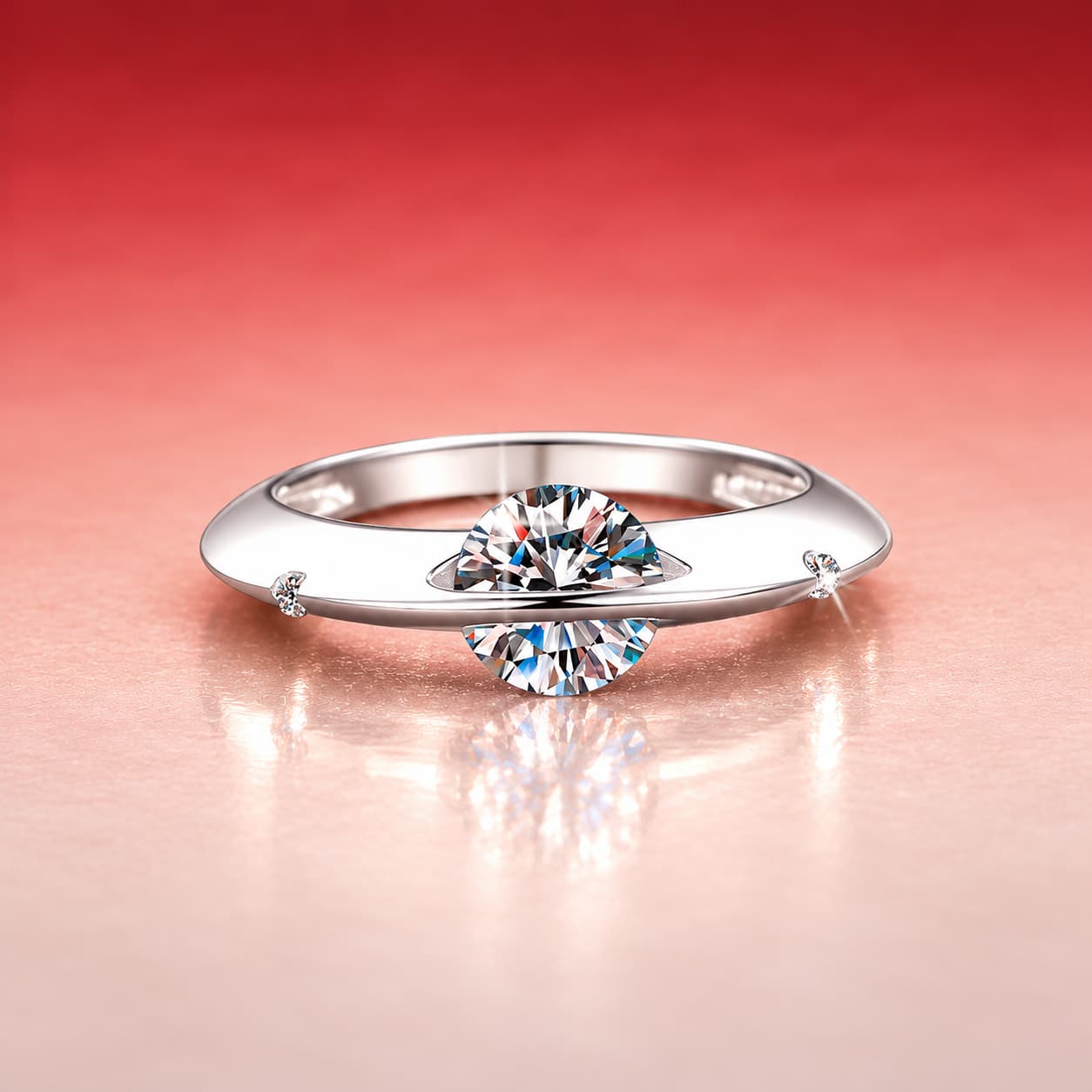 Orbit Solitaire Ring — 925 Sterling Silver — image 3