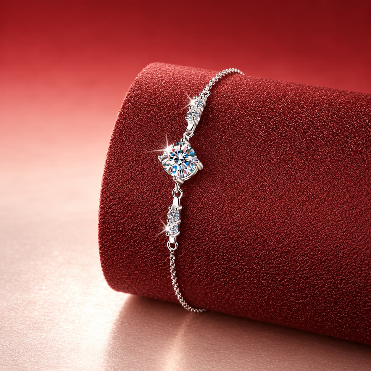 Adjustable Solitaire Bracelet — 925 Sterling Silver — image 3