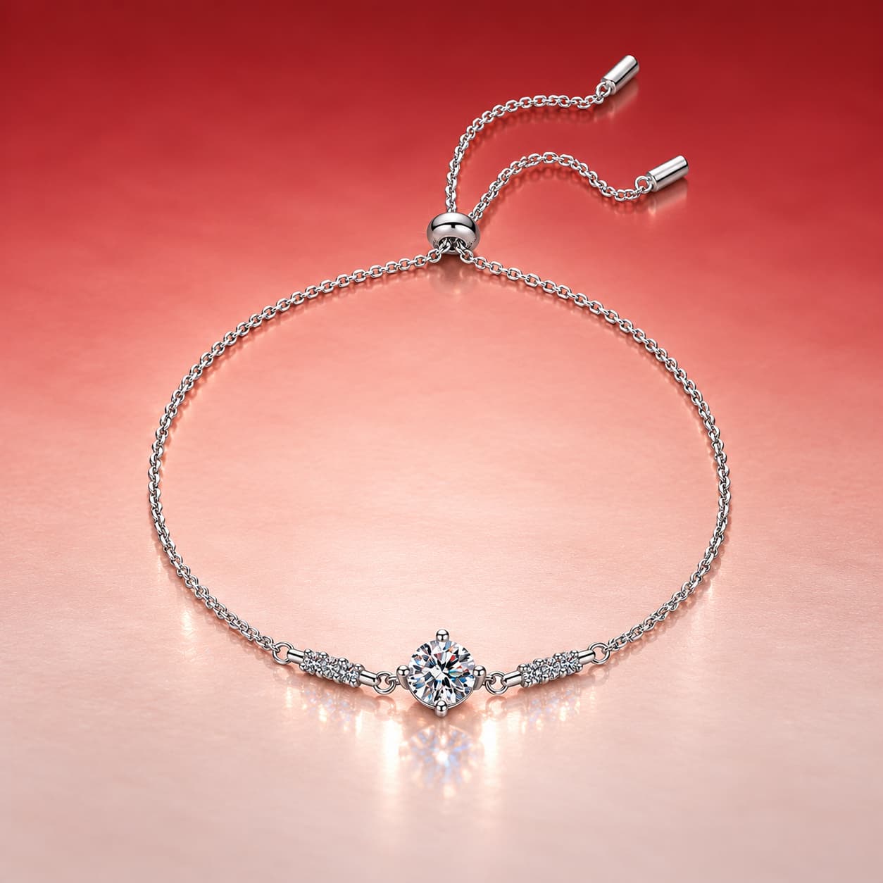 Adjustable Solitaire Bracelet — 925 Sterling Silver — image 4