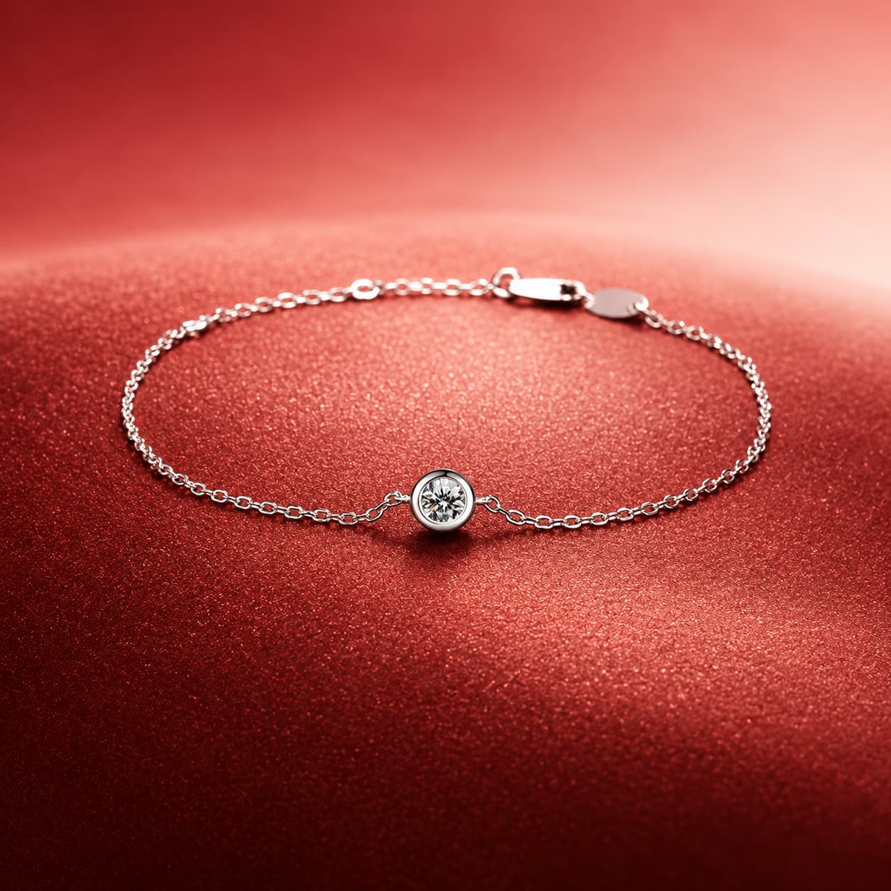 Round Accent Chain Bracelet — 925 Sterling Silver — image 3