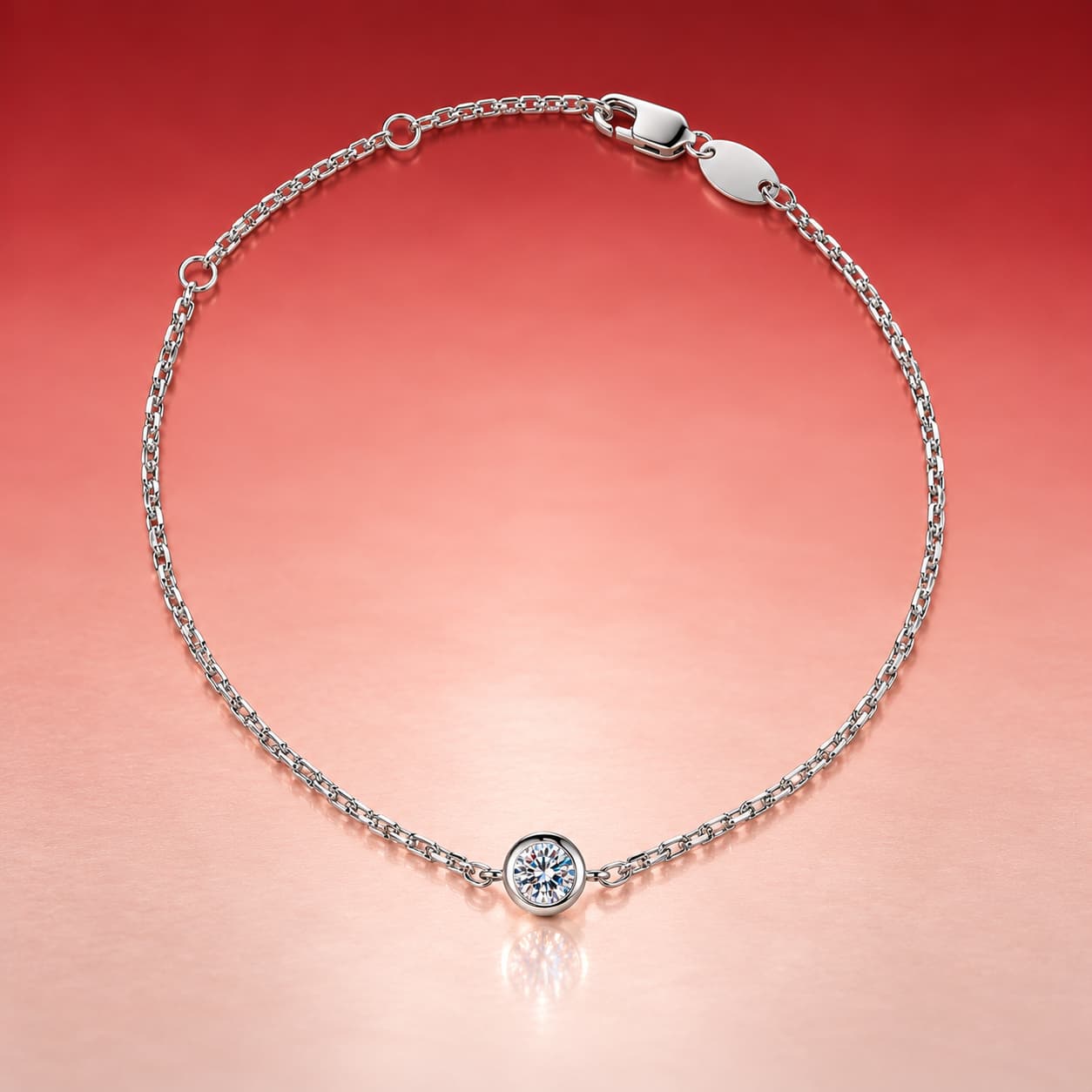Round Accent Chain Bracelet — 925 Sterling Silver — image 4