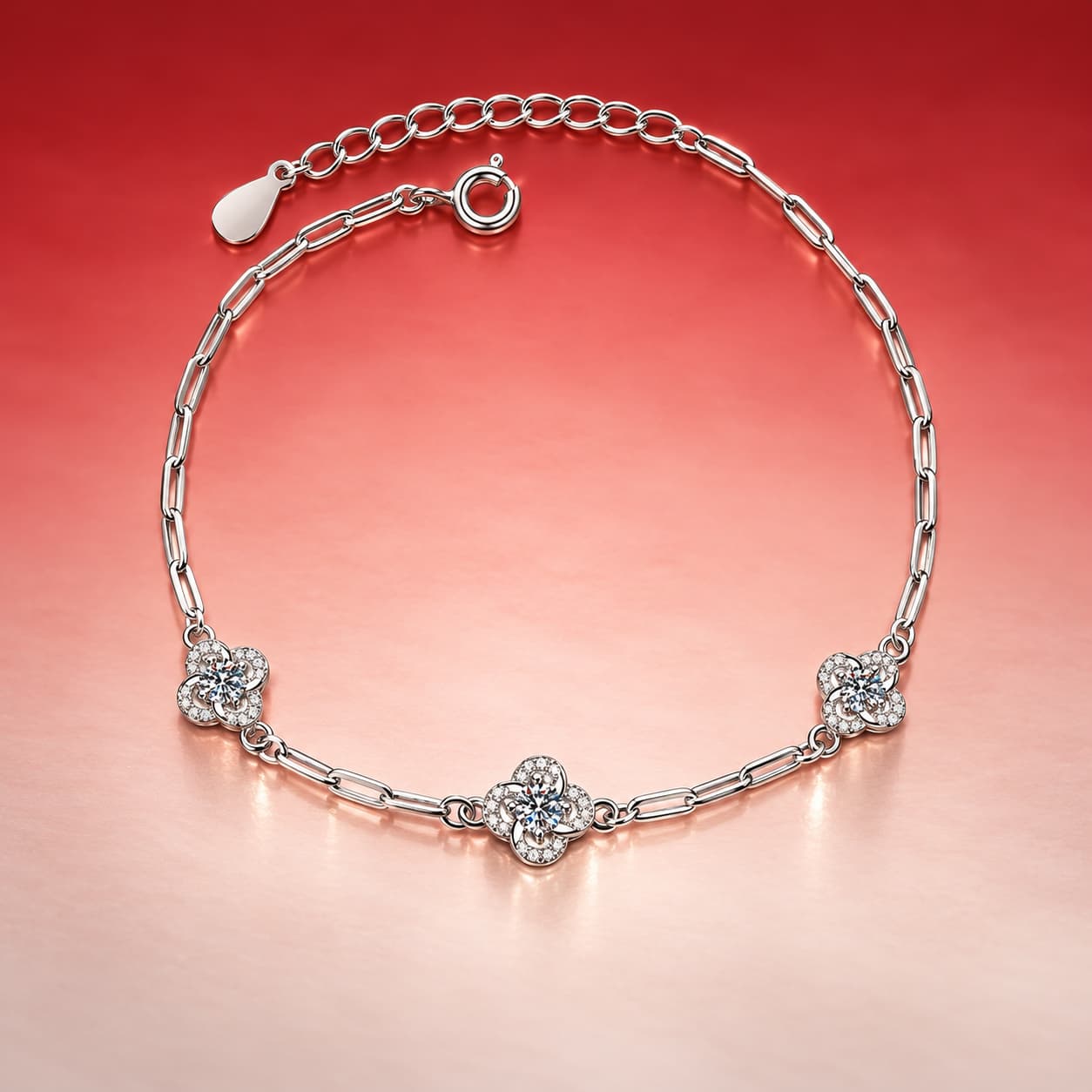 Clover Chain Bracelet — 925 Sterling Silver — image 4