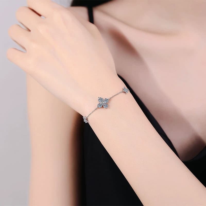 Clover Drop Bracelet — 925 Sterling Silver — image 2