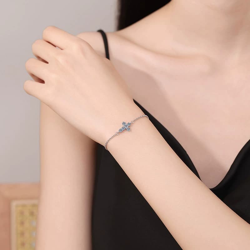 Stella Series · Cross Accent Bracelet — 925 Sterling Silver — image 2