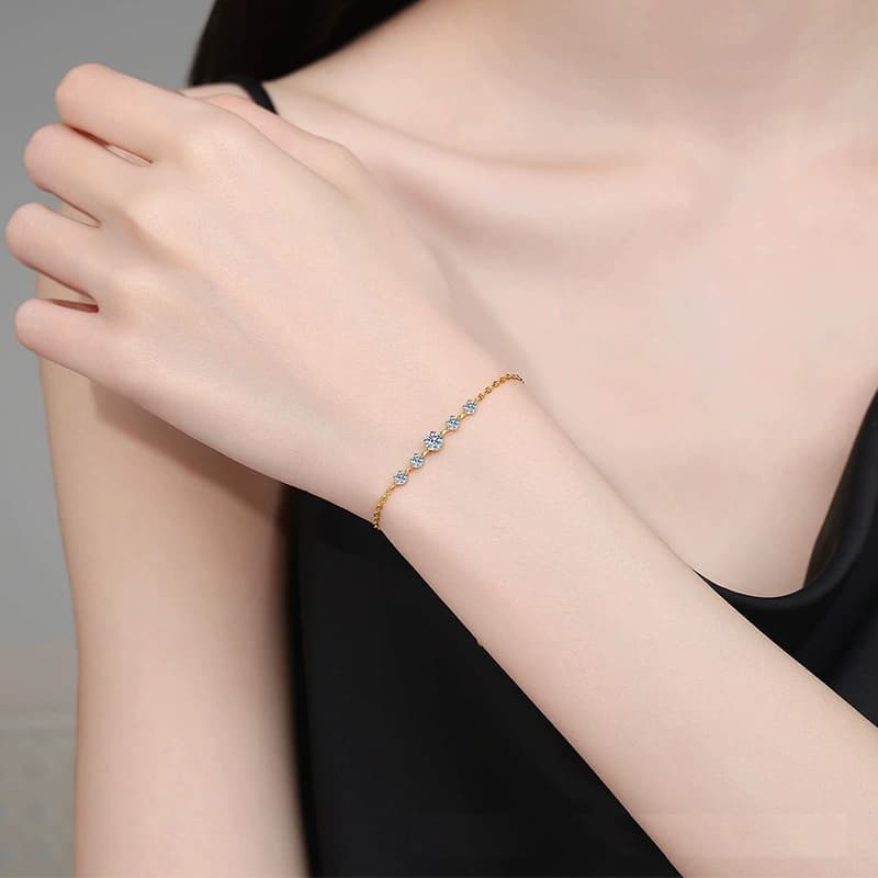 Sol Series · Adjustable Star-Detail Bracelet — 925 Sterling Silver — image 2