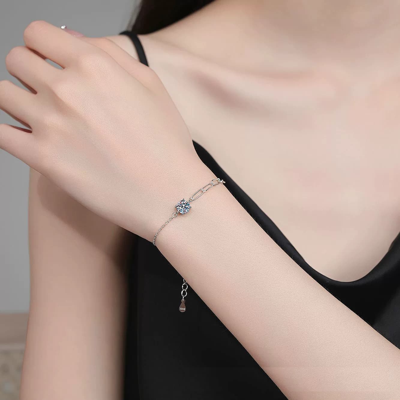 Adjustable Solitaire Bracelet — 925 Sterling Silver — image 2