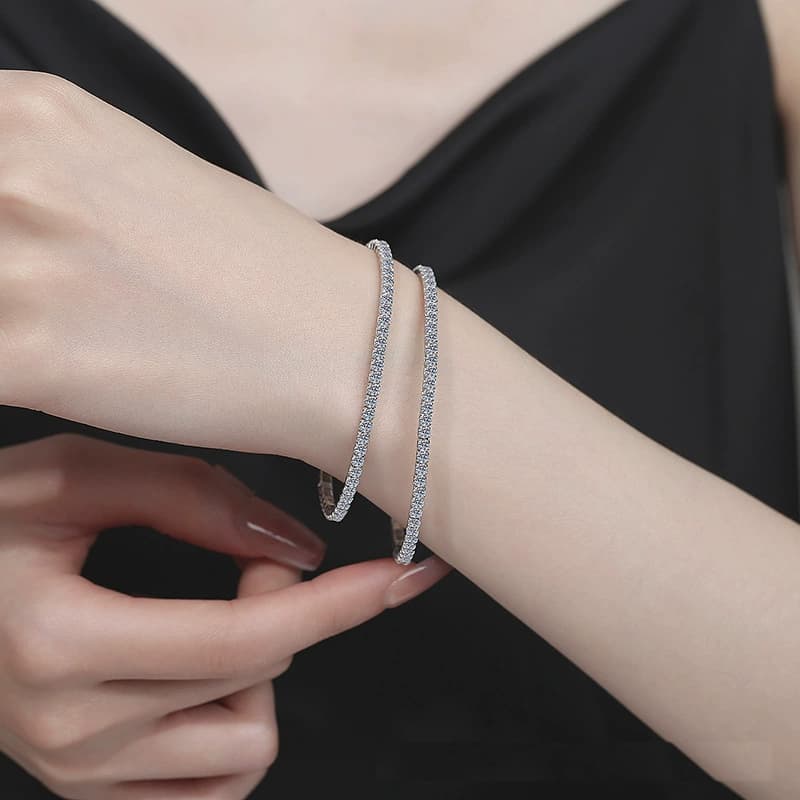 Pavé Tennis Bracelet — 925 Sterling Silver — image 2