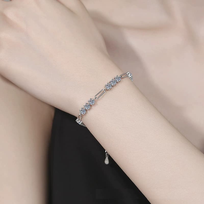 Luna Series · Starry Link Bracelet — Sterling Silver — image 2