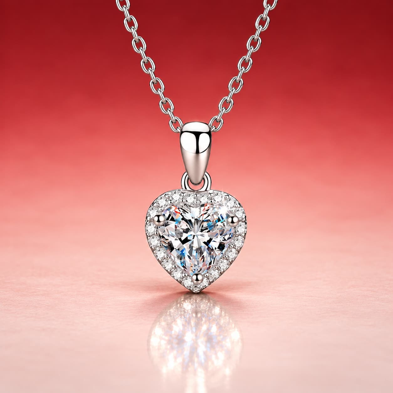 Luna Series · Sculpted Heart Necklace — Sterling Silver — image 3