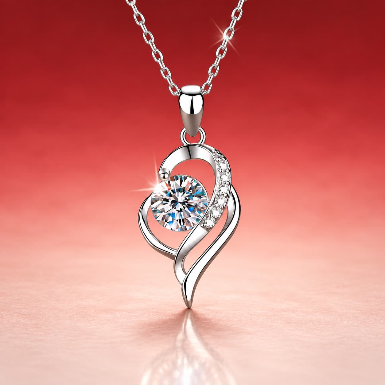 Luna Series · Intertwined Curve Necklace — Sterling Silver — image 1